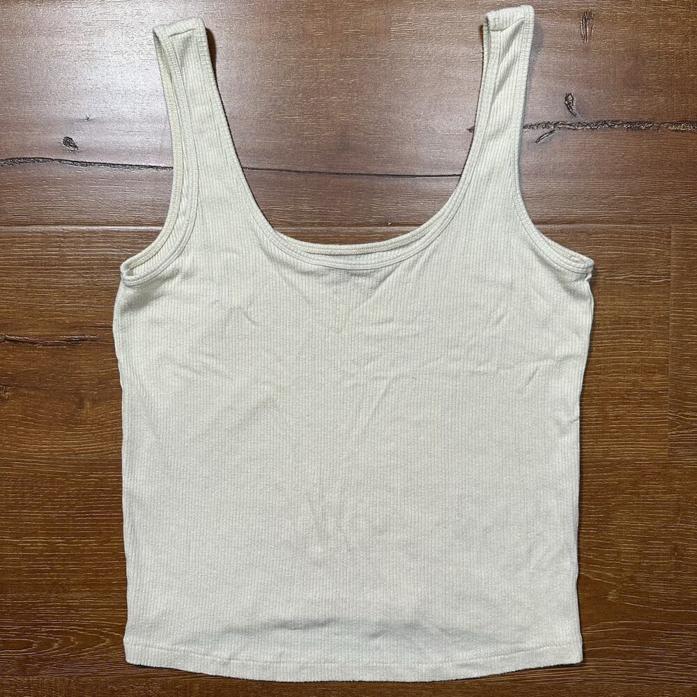 Naadam Ribbed Tank Top Womens S Beige Cashmere Blend Elevated Essential Luxury